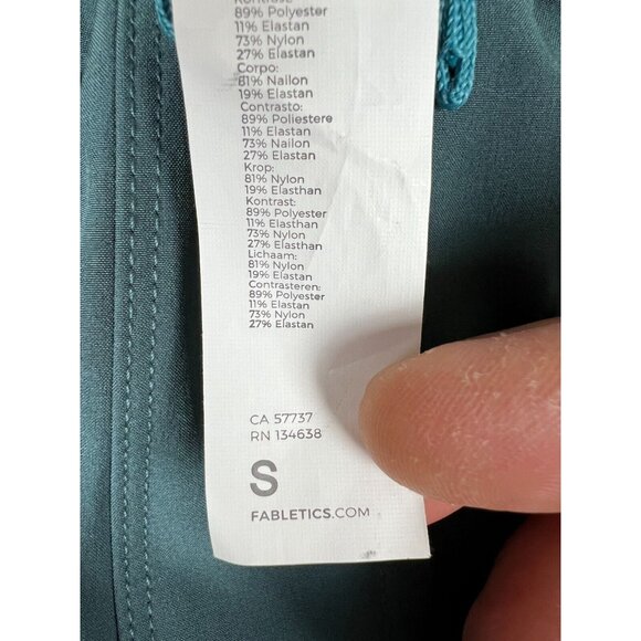 Fabletics Womens Pants Tapered Drawstring Teal Stretch Walking Lightweight Small - Picture 8 of 9
